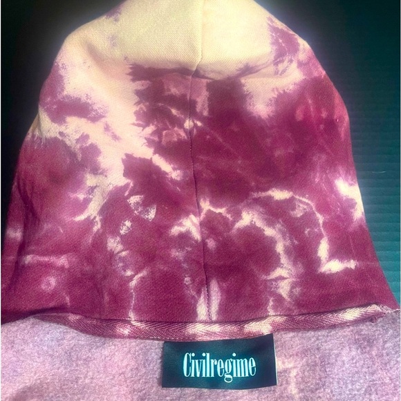BNWT CIVIL REGIME CRANBERRY MARBLE WASH MEDIUM MENS UNISEX TIE DYE HOODIE - Picture 10 of 16